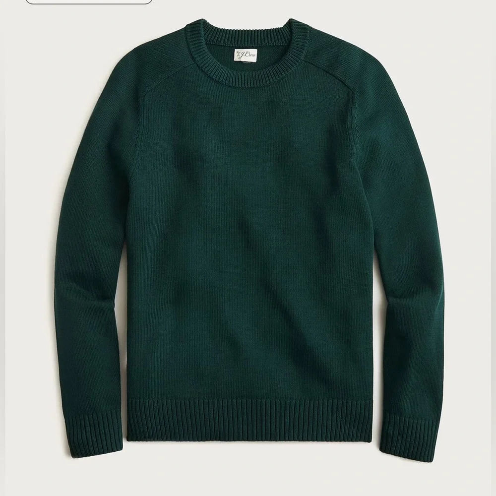 J.Crew Heritage cotton crewneck sweater in J.Crew Green
